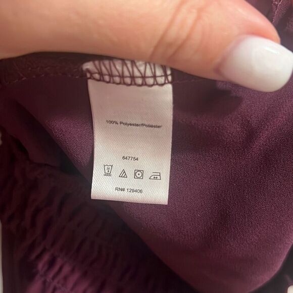 ✨Venus Smocked Detail Dark Purple Sz Large Top✨ - Picture 12 of 13